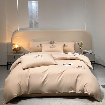 91家纺网 家纺一手货源 找家纺 （总）利欧 2025新款直播电商爆款暖绒刺绣磨毛四件套-花梦