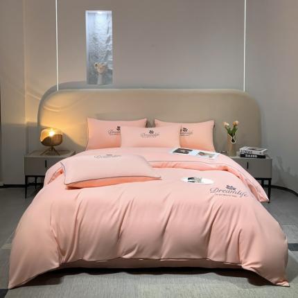 91家纺网 家纺一手货源 找家纺 （总）利欧 2025新款直播电商爆款暖绒刺绣磨毛四件套-花梦