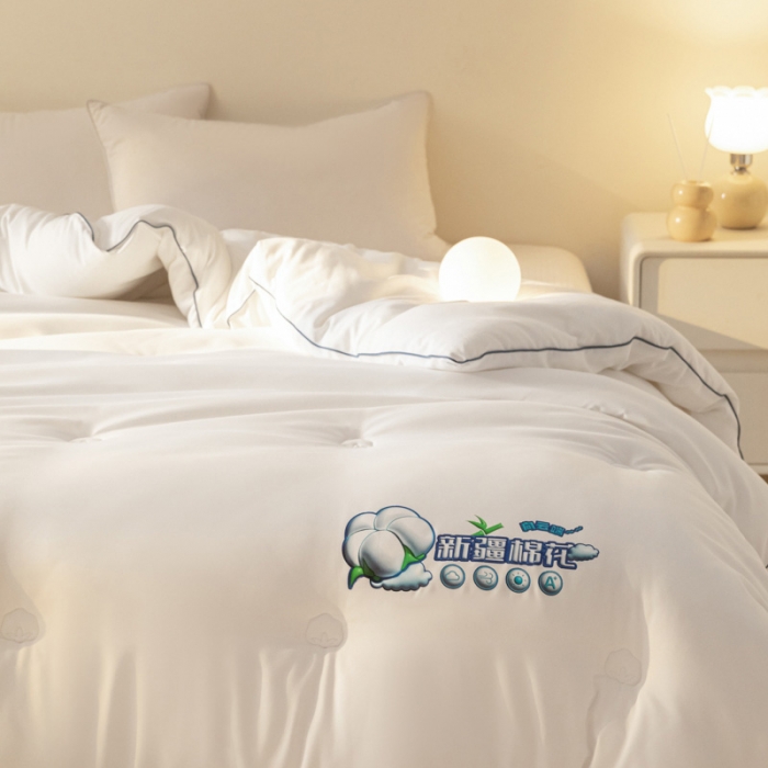 91家纺网 家纺一手货源 找家纺 莱福仕 2023新款A类水洗棉新疆棉花被被子被芯-向云端 向云端-奶酪白