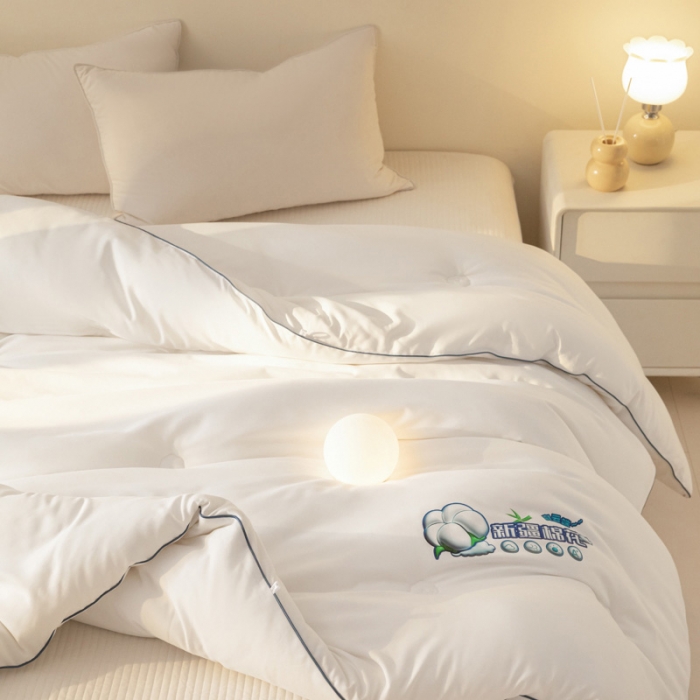 91家纺网 家纺一手货源 找家纺 莱福仕 2023新款A类水洗棉新疆棉花被被子被芯-向云端 向云端-奶酪白