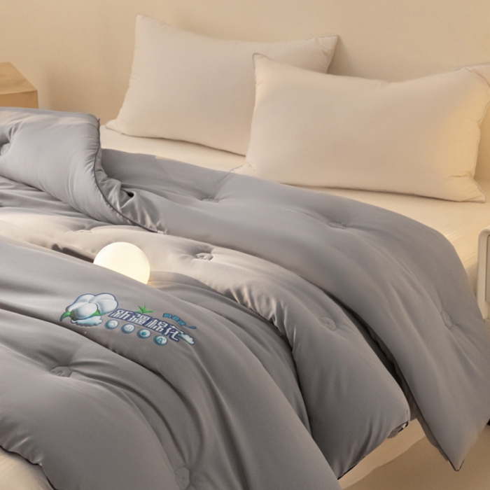 91家纺网 家纺一手货源 找家纺 莱福仕 2023新款A类水洗棉新疆棉花被被子被芯-向云端 向云端-烟墨灰