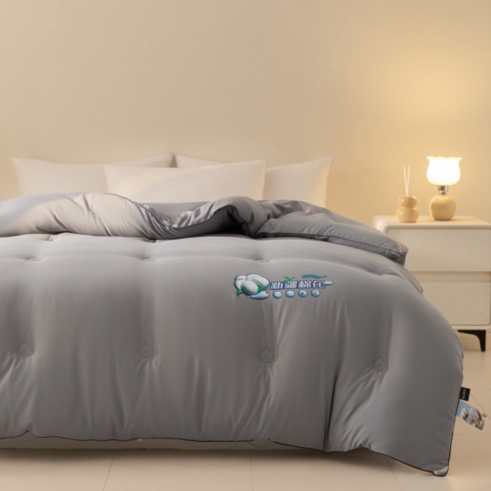 91家纺网 家纺一手货源 找家纺 莱福仕 2023新款A类水洗棉新疆棉花被被子被芯-向云端 向云端-烟墨灰