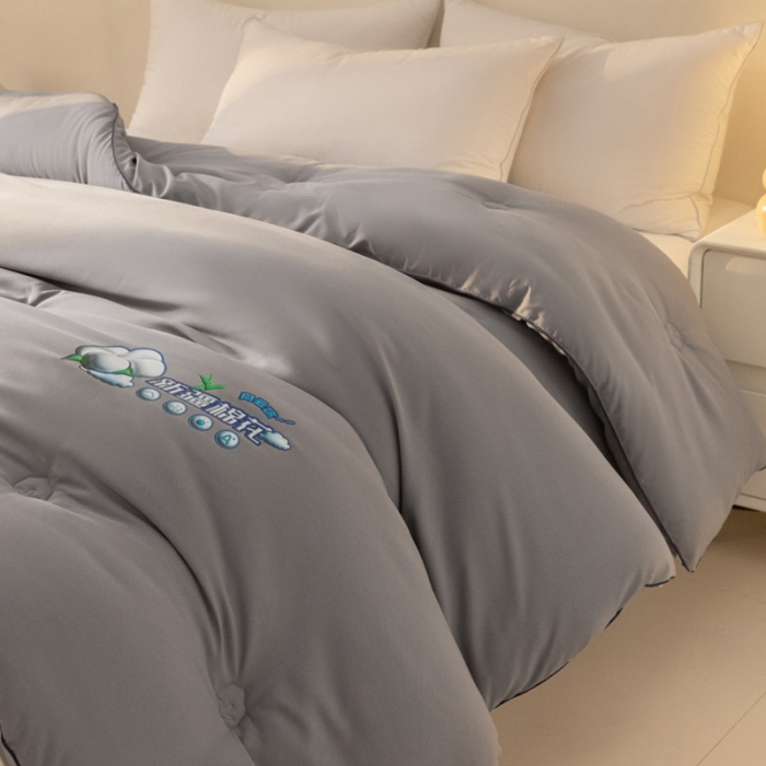 91家纺网 家纺一手货源 找家纺 莱福仕 2023新款A类水洗棉新疆棉花被被子被芯-向云端 向云端-烟墨灰