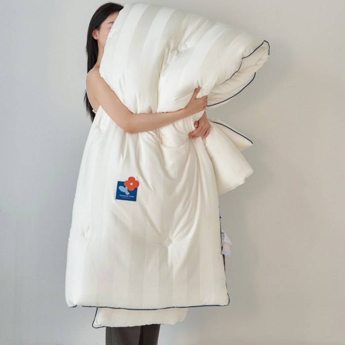 91家纺网 家纺一手货源 找家纺 莱福仕 2023新款A类杜邦防螨抗菌春秋被冬被被子被芯 赫本-玉珠白