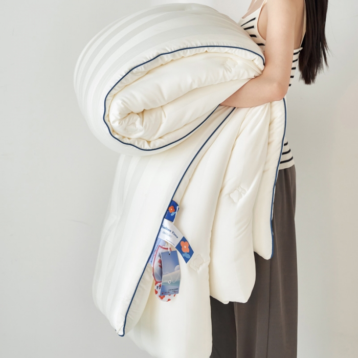 91家纺网 家纺一手货源 找家纺 莱福仕 2023新款A类杜邦防螨抗菌春秋被冬被被子被芯 赫本-玉珠白