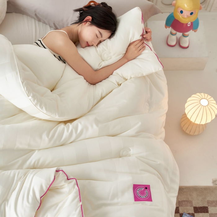 91家纺网 家纺一手货源 找家纺 莱福仕 2023新款A类杜邦防螨抗菌春秋被冬被被子被芯 维C-冰川白