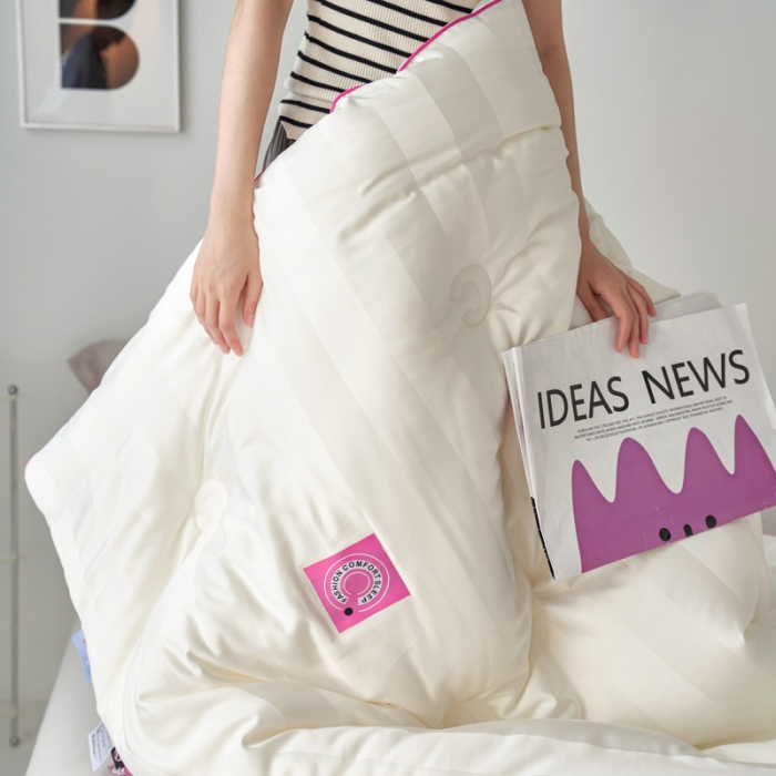 91家纺网 家纺一手货源 找家纺 莱福仕 2023新款A类杜邦防螨抗菌春秋被冬被被子被芯 维C-冰川白