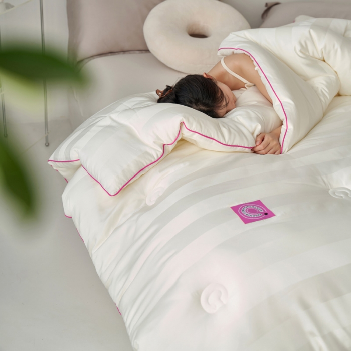 91家纺网 家纺一手货源 找家纺 莱福仕 2023新款A类杜邦防螨抗菌春秋被冬被被子被芯 维C-冰川白