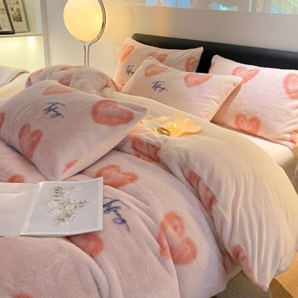 91家纺网 家纺一手货源 找家纺 （总）金奇达 210G牛奶绒多巴胺印象兔绒四件套