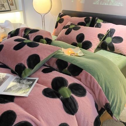 91家纺网 家纺一手货源 找家纺 （总）金奇达 210G牛奶绒多巴胺印象兔绒四件套