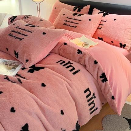 91家纺网 家纺一手货源 找家纺 （总）金奇达 210G牛奶绒多巴胺印象兔绒四件套