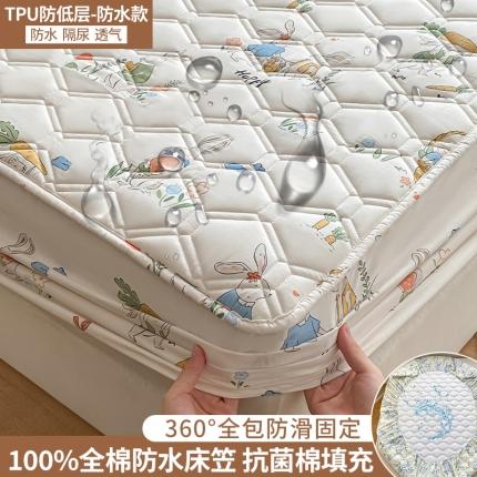 91家纺网 家纺一手货源 找家纺 （总）福来临家纺 2025新款13372夹棉防水全棉床笠