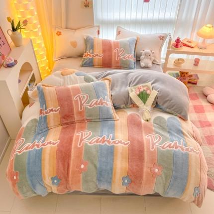 91家纺网 家纺一手货源 找家纺 （总）同田家纺 2024秋冬新品雪花绒牛奶绒印花四件套