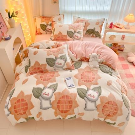 91家纺网 家纺一手货源 找家纺 （总）同田家纺 2024秋冬新品雪花绒牛奶绒印花四件套