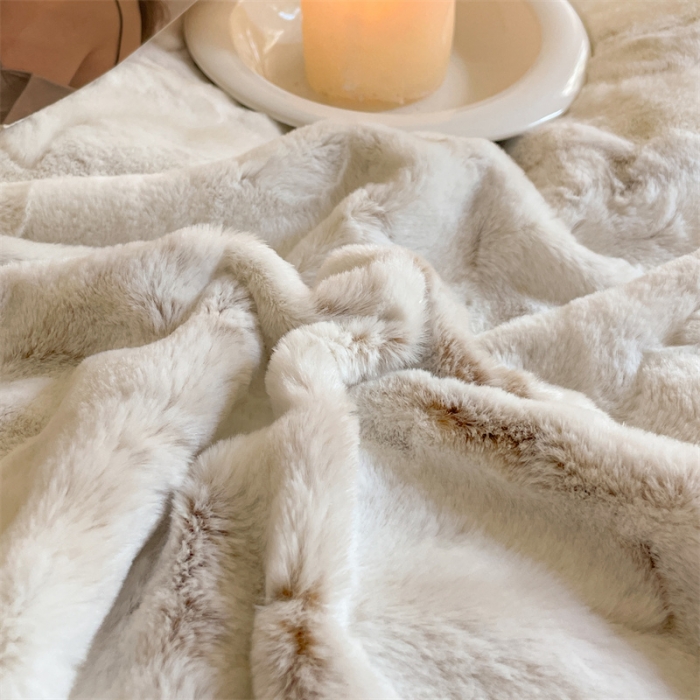 91家纺网 家纺一手货源 找家纺 慕色家纺 2023新款兔毛绒水墨纹绒系列四件套 水墨纹-奶茶咖