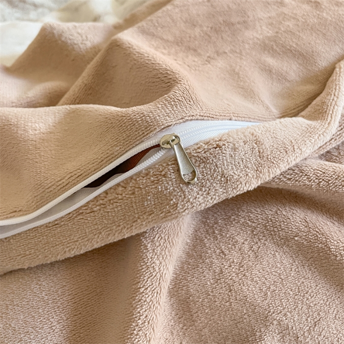 91家纺网 家纺一手货源 找家纺 慕色家纺 2023新款兔毛绒水墨纹绒系列四件套 水墨纹-奶茶咖