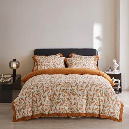 91家纺网 家纺一手货源 找家纺 嘉汀兰 2023新款全棉臻品磨毛系列四件套-拼角款 莫奈花园（拼角款）