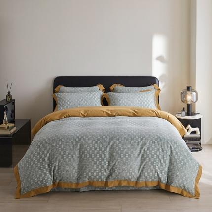 嘉汀兰 2023新款全棉臻品磨毛系列四件套-拼角款 梦想绿色（拼角款）