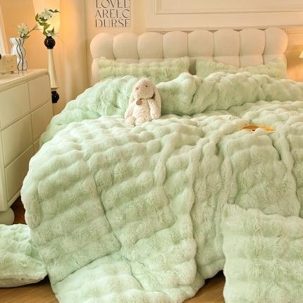 91家纺网 家纺一手货源 找家纺 （汇总）【8斤重】2024九诺新款加厚牛奶绒四件套兔毛绒兔兔绒懒兔绒4件套直播