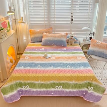 羽爱 2024新款棉加绒床盖套件 彩韵