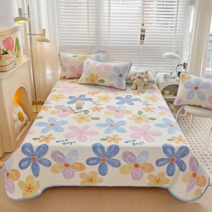 羽爱 2024新款棉加绒床盖套件 花香