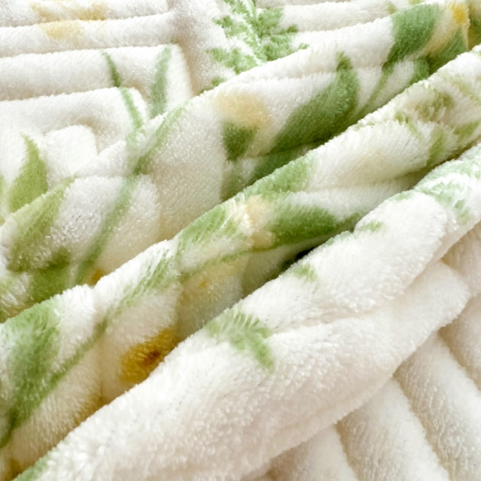 91家纺网 家纺一手货源 找家纺 羽爱 2024新款棉加绒床盖套件 花叶漫舞