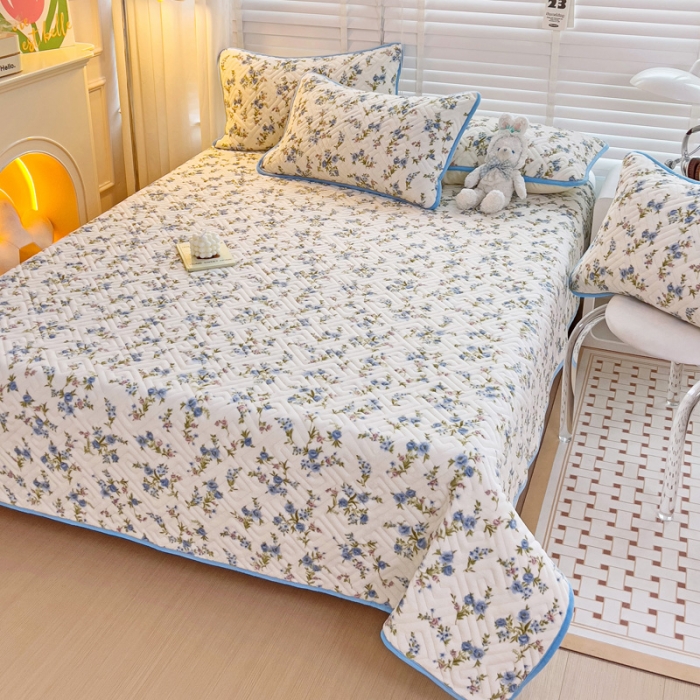 91家纺网 家纺一手货源 找家纺 羽爱 2024新款棉加绒床盖套件 烂漫花影