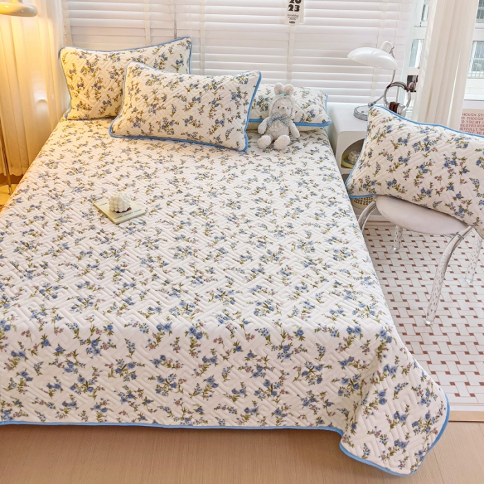 91家纺网 家纺一手货源 找家纺 羽爱 2024新款棉加绒床盖套件 烂漫花影