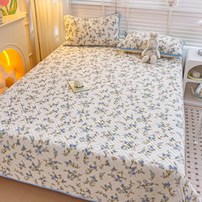 91家纺网 家纺一手货源 找家纺 羽爱 2024新款棉加绒床盖套件 烂漫花影