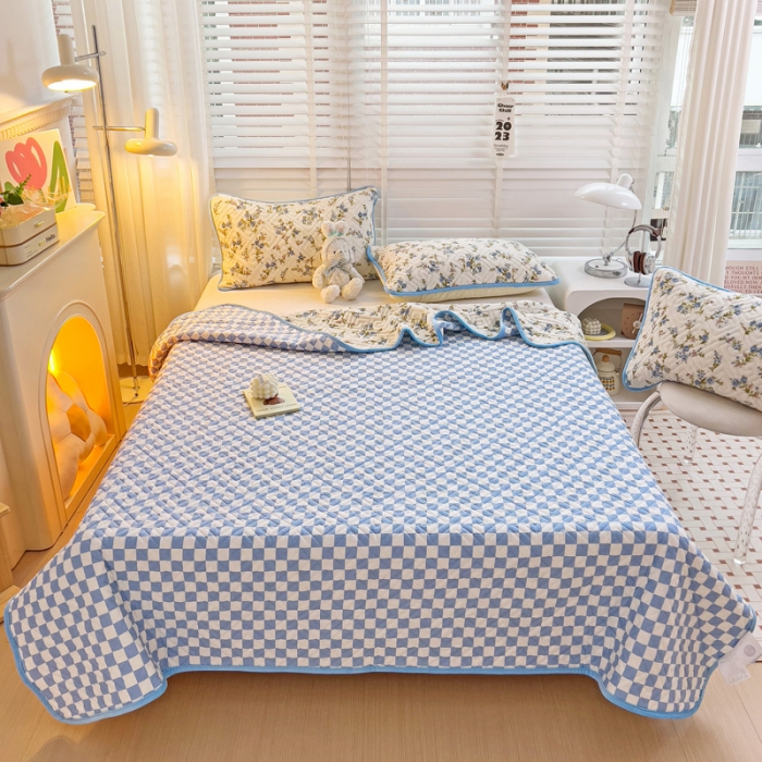 91家纺网 家纺一手货源 找家纺 羽爱 2024新款棉加绒床盖套件 烂漫花影