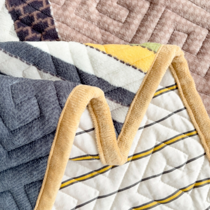 91家纺网 家纺一手货源 找家纺 羽爱 2024新款棉加绒床盖套件 莫兰迪