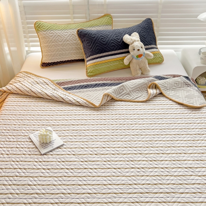 91家纺网 家纺一手货源 找家纺 羽爱 2024新款棉加绒床盖套件 莫兰迪