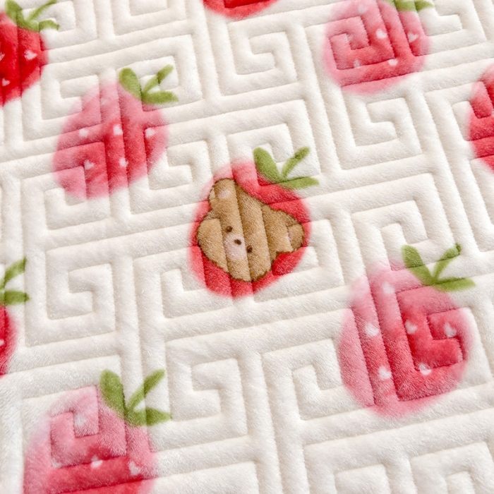 91家纺网 家纺一手货源 找家纺 羽爱 2024新款棉加绒床盖套件 甜甜果