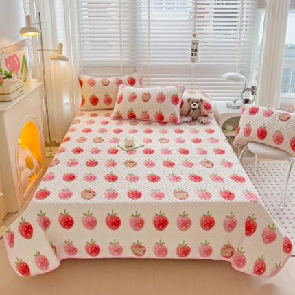 羽爱 2024新款棉加绒床盖套件 甜甜果