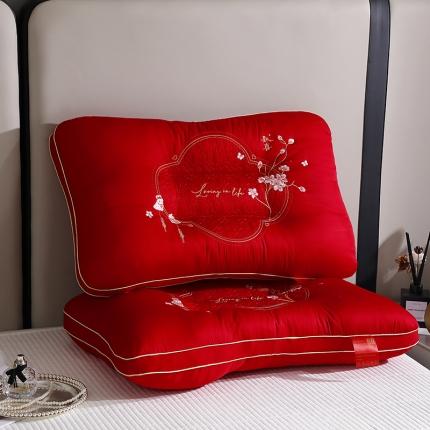 91家纺网 家纺一手货源 找家纺 糖果枕芯 2023新款全棉婚庆枕芯枕头 欢喜48x74