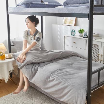 91家纺网 家纺一手货源 找家纺 总凌云 2025新款A类230克加厚牛奶绒学生宿舍三件套床笠款床单款