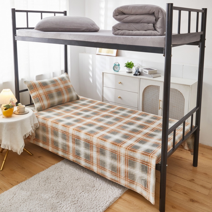 91家纺网 家纺一手货源 找家纺 凌云 2025新款A类230克加厚牛奶绒学生宿舍三件套床笠款床单款 千与