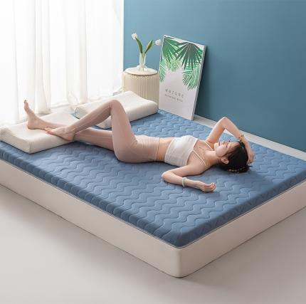 91家纺网 家纺一手货源 找家纺 元昊 2025新款A类牛奶丝波浪款纯色乳胶学生床垫 波浪-宾利蓝