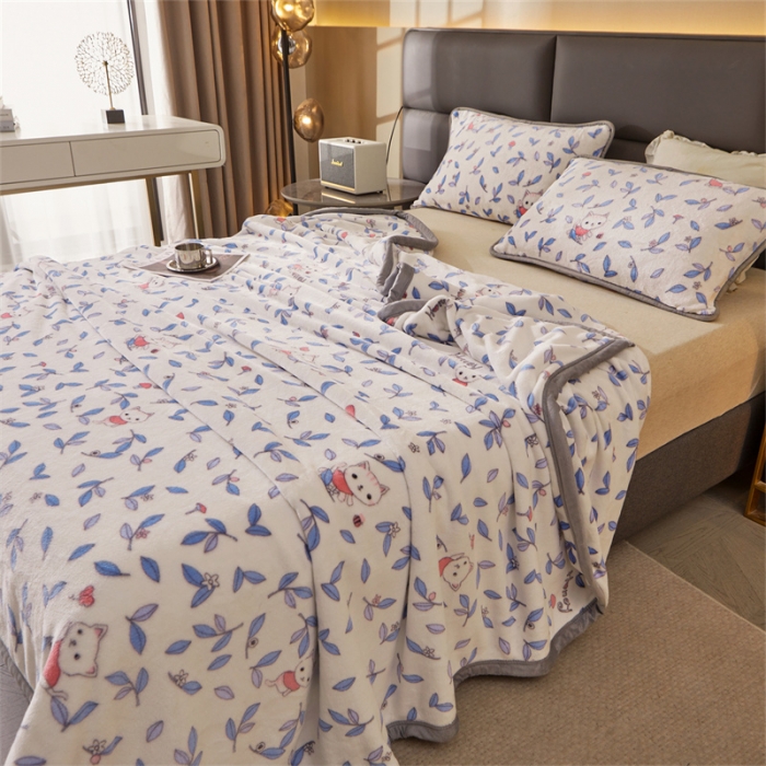 91家纺网 家纺一手货源 找家纺 （总）古吉梦 2023新款A类双面小清新系列牛奶绒毛毯