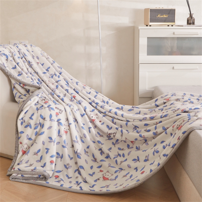 91家纺网 家纺一手货源 找家纺 （总）古吉梦 2023新款A类双面小清新系列牛奶绒毛毯