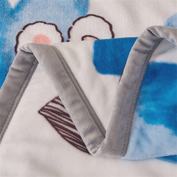 91家纺网 家纺一手货源 找家纺 古吉梦 2023新款A类双面小清新系列牛奶绒毛毯 牛奶绒毯-蓝色恋人