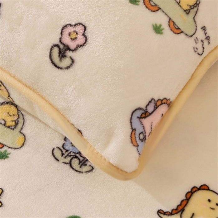 91家纺网 家纺一手货源 找家纺 古吉梦 2023新款A类双面小清新系列牛奶绒毛毯 牛奶绒毯-小恐龙米