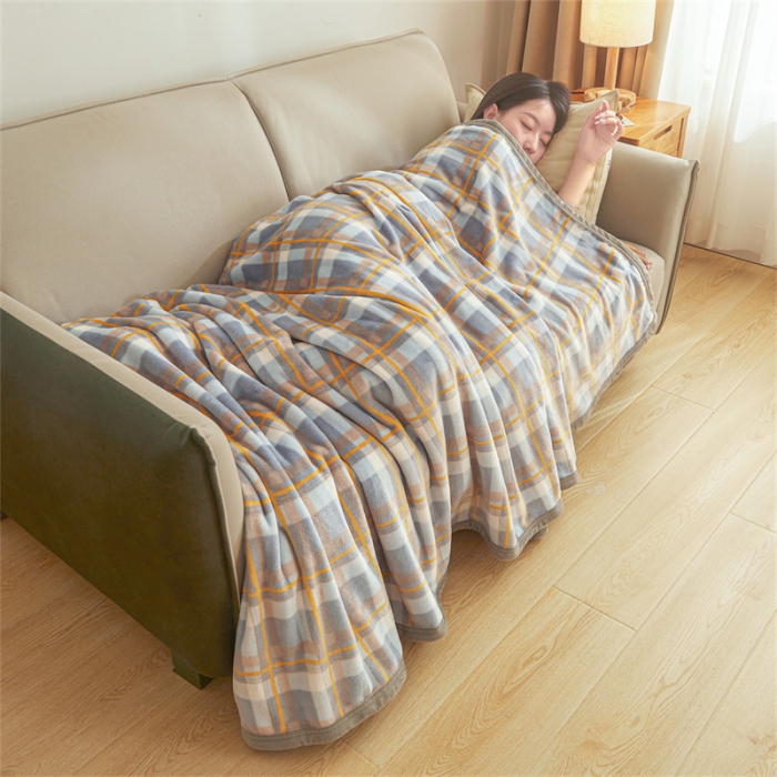 91家纺网 家纺一手货源 找家纺 （总）古吉梦 2023新款A类双面无印风牛奶绒毛毯