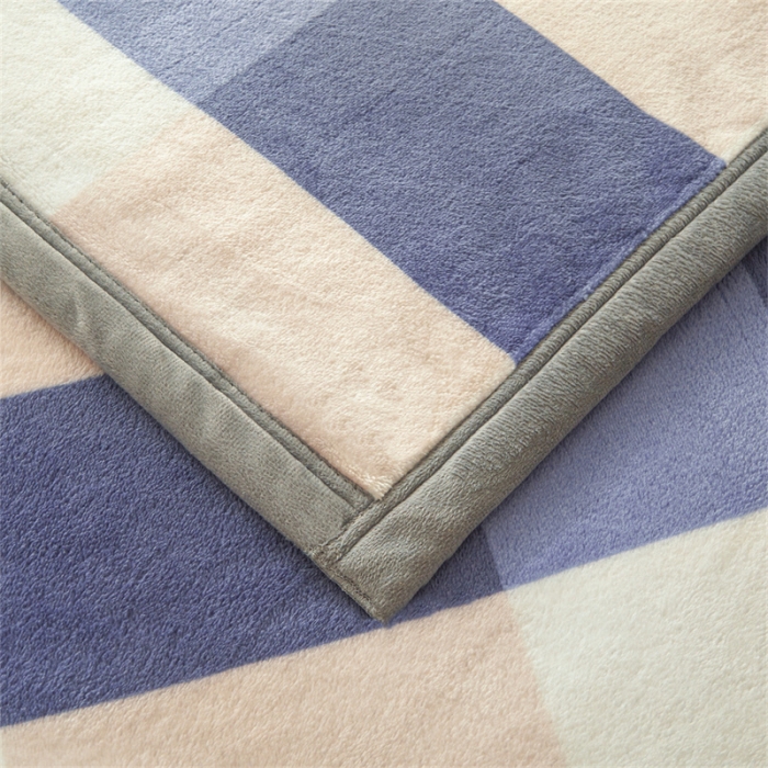 91家纺网 家纺一手货源 找家纺 古吉梦 2023新款A类双面无印风牛奶绒毛毯 毛毯-蓝大格