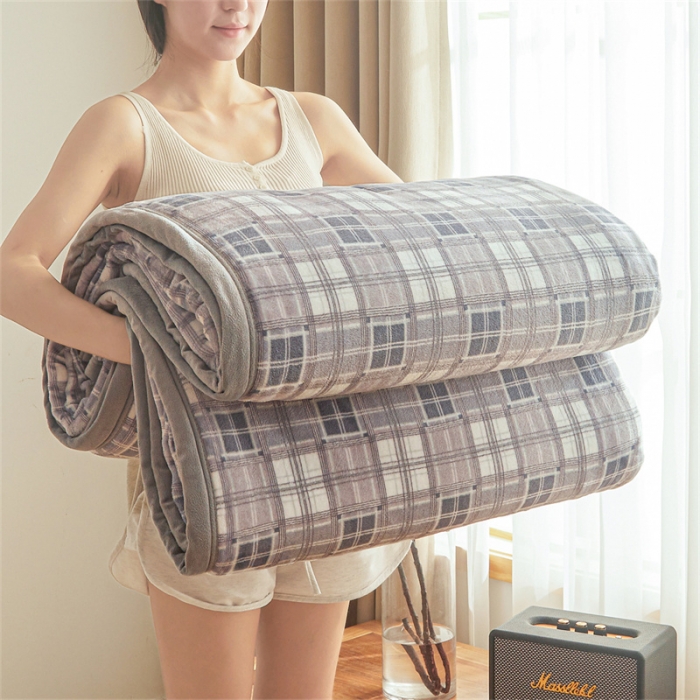 91家纺网 家纺一手货源 找家纺 古吉梦 2023新款A类双面无印风牛奶绒毛毯 毛毯-洛可可灰