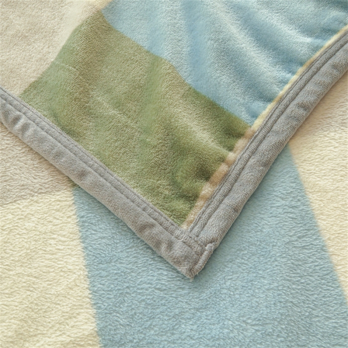 91家纺网 家纺一手货源 找家纺 古吉梦 2023新款A类双面无印风牛奶绒毛毯 毛毯-绿大格