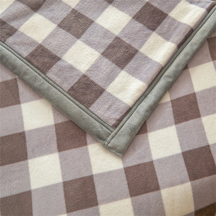 91家纺网 家纺一手货源 找家纺 古吉梦 2023新款A类双面无印风牛奶绒毛毯 毛毯-中格灰