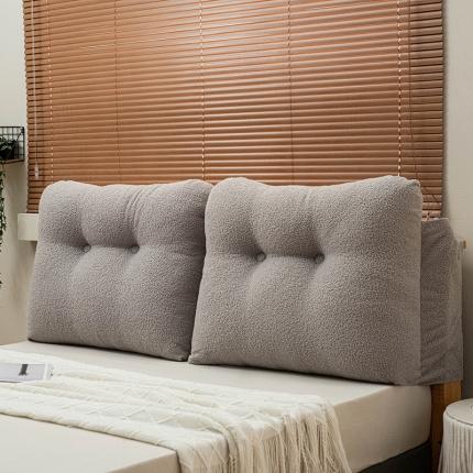 美达人 2023新款泰迪绒固定无床头款靠背 相思-灰