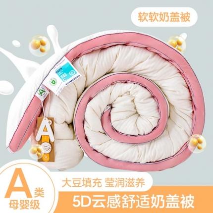 2024新款（有质检）爆款A类抗菌5D云感烫金立体边大豆被春秋被冬被 豆沙