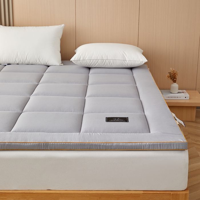 91家纺网 家纺一手货源 找家纺 瑶瑶家居床垫2023直播爆款加厚大豆纤维立体5公分床垫学生酒店床垫 灰色